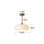 Modern Retro Round Solid Color Glass Electroplated Copper 1-light Pendant Light Flush Mount Light BulbSquare