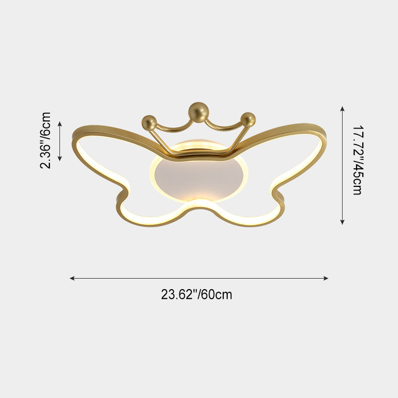 Lumendat Contemporary Nordic Kids Iron Aluminum Silica Acrylic Butterfly LED Flush Mount Ceiling Light For Bedroom Lumendat