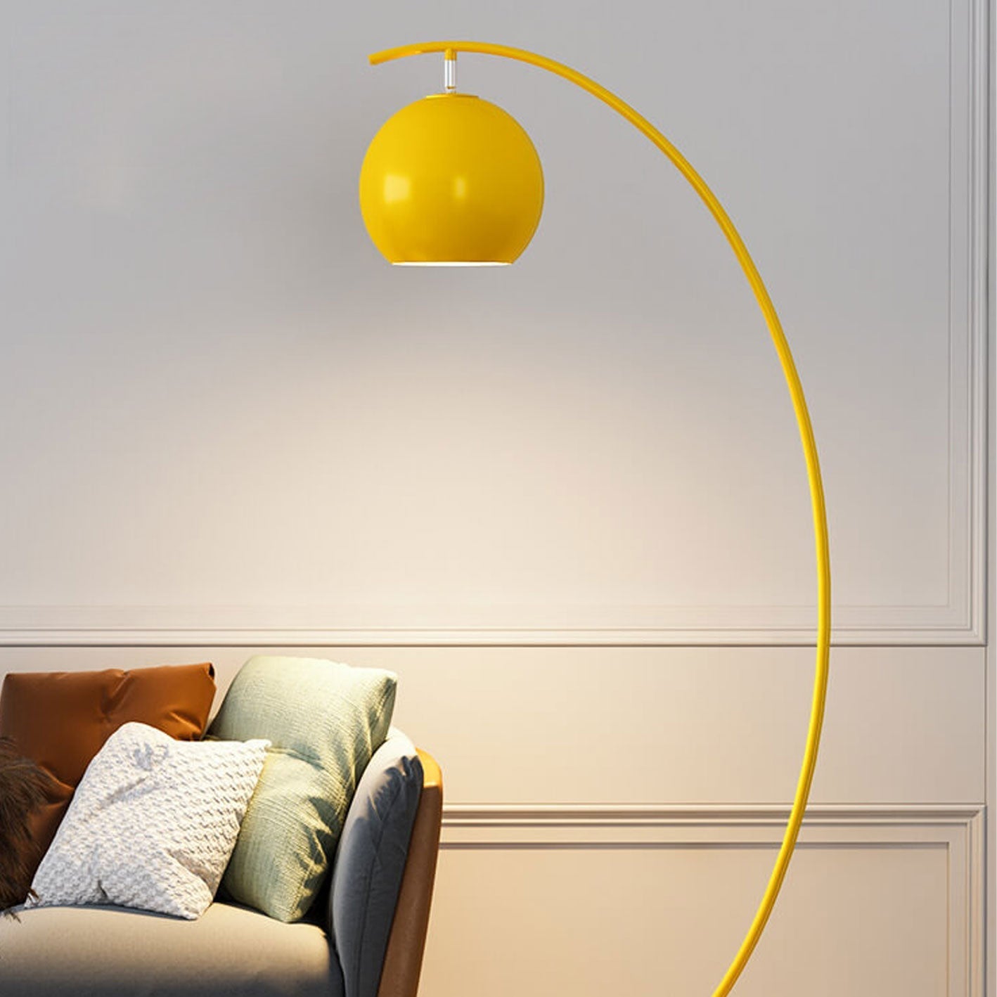 Nordic Minimalist Curved Line Dome 1-Light Standing Floor Lamp Lumendat