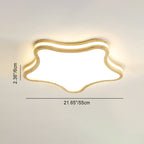 Lumendat Contemporary Nordic Kids Rubber Wood Glass Star Cloud Moon LED Flush Mount Ceiling Light For Bedroom Lumendat