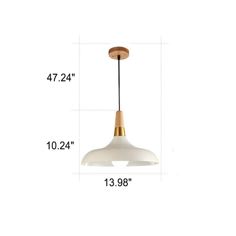 Nordic Macaron Barn Metal Wood 1-light Pendant Light