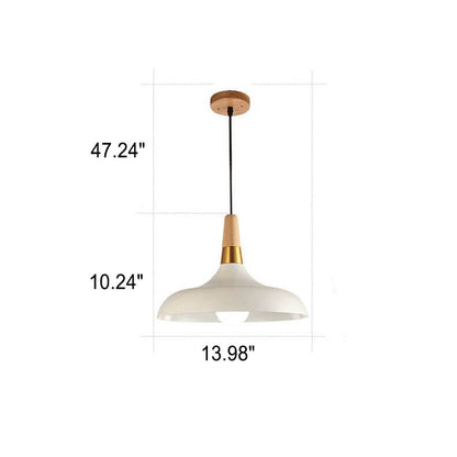 Nordic Macaron Barn Metal Wood 1-light Pendant Light