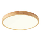 Nordic Solid Wood Round Ultra-thin LED Flush Mount Ceiling Light BulbSquare