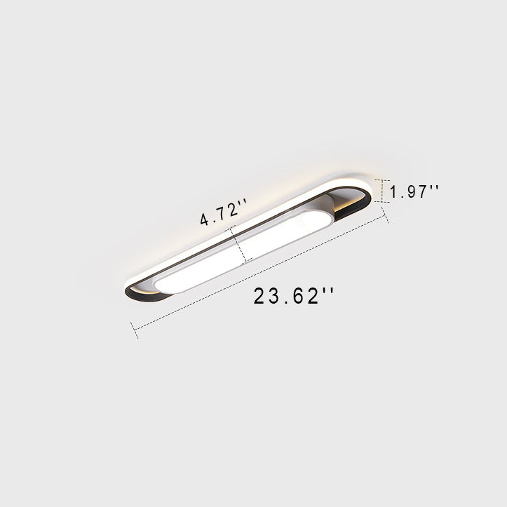 Nordic Minimalist Long Bar Ring LED Flush Mount Ceiling Light Lumendat