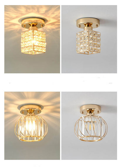 Modern Creative Crystal 1-light Semi-flush Mount Ceiling Light