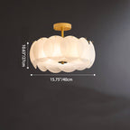 French Glass Round Drum 5/6 Light Semi-flush Mount Ceiling Light BulbSquare
