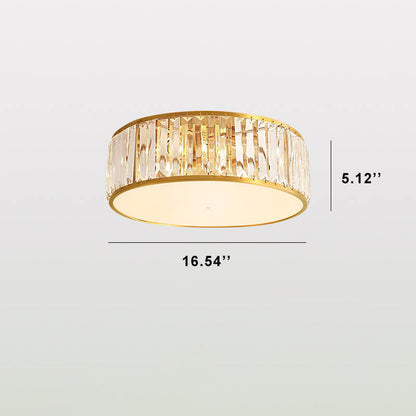 Modern Iron Crystal Round 3/4/5 Light Flush Mount Ceiling Light