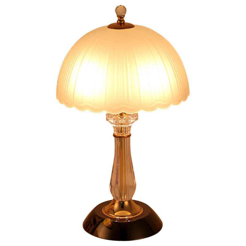 Modern European Textured Glass Dome Shade 2-Light Table Lamp Lumendat