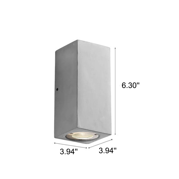 Industrial Cement Square Outdoor 1-Light Waterproof Wall Sconce Lamp Lumendat