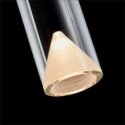 Modern Minimalist Crystal Cylindrical Brass LED Pendant Light