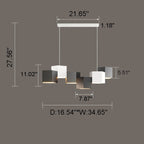 Modern Creative Square Geometric Iron LED Macaron Chandelier BulbSquare