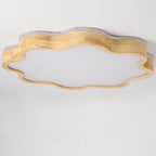 Nordic Flower Shape Wooden LED Flush Mount Ceiling Light Lumendat