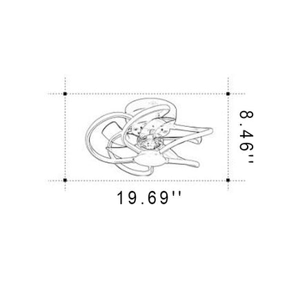 Modern Creative Cage LED Semi-Flush Mount Ceiling Fan Light