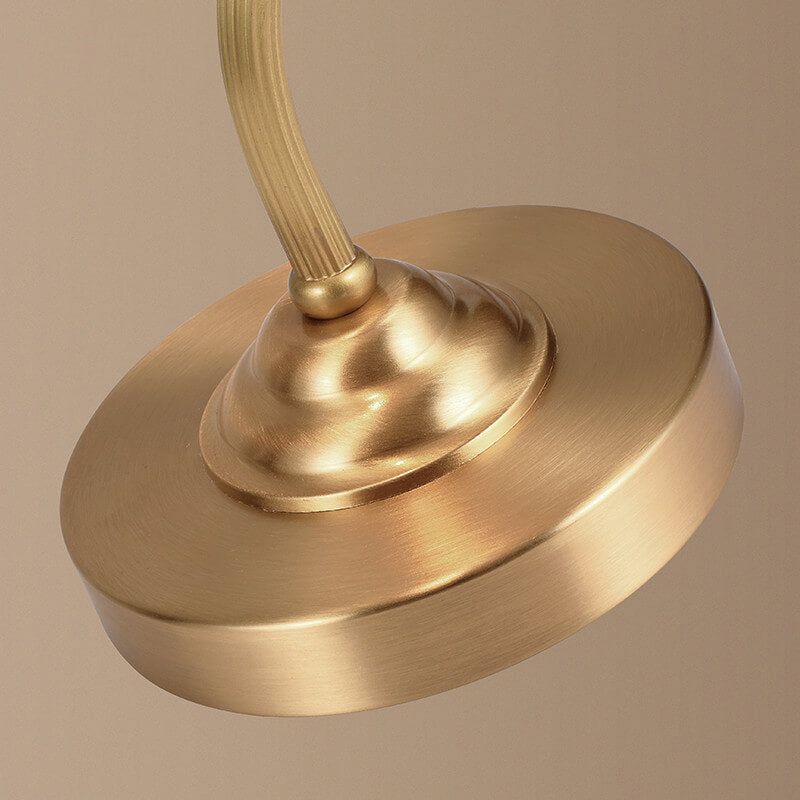 Traditional Vintage Round Copper Glass Petal Shade 1-Light Table Lamp For Bedroom Lumendat