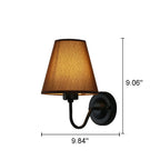 Modern Fabric Bell Shade Bend Arm 1-Light Wall Sconce Lamp Lumendat