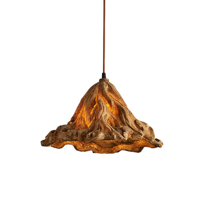 Vintage Lotus Leaf Resin 1-light Pendant Light
