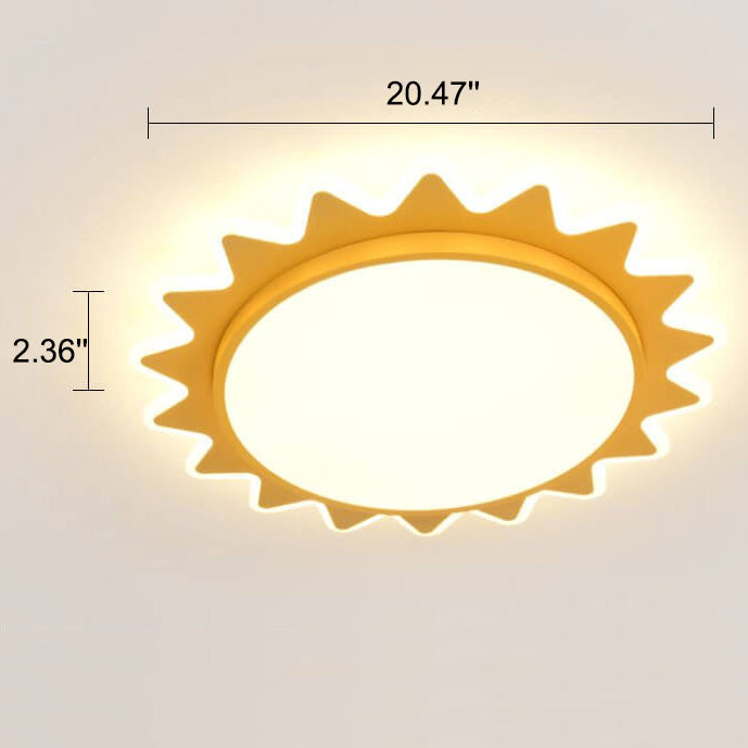 Creative Cartoon Sun Shaped LED Flush Mount Ceiling Light Lumendat