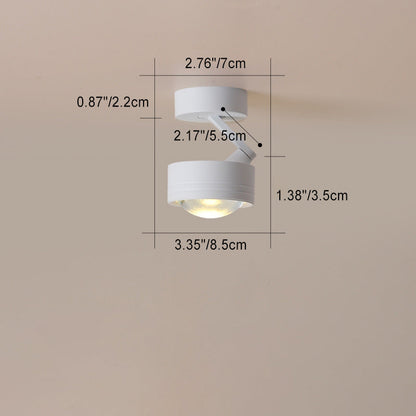Modern Simplicity Cylinder Aluminum 1-Light Semi-Flush Mount Ceiling Light For Bedroom
