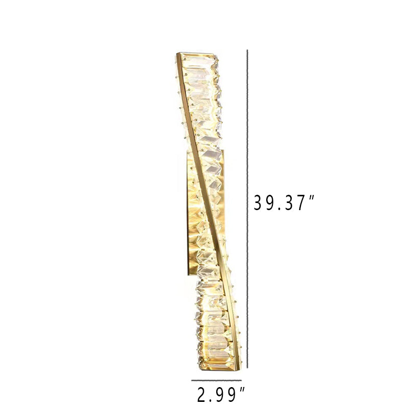 Modern Crystal Light Luxury Spiral Design LED Wall Sconce Lamp Lumendat