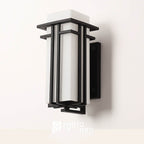 Modern Glass Square Iron 1-Light Waterproof Outdoor Wall Sconce Lamp Lumendat