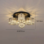 Modern Luxury Diamond Shaped Iron Crystal 3/4/5/6 Light Semi-Flush Mount Ceiling Light Lumendat