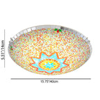Traditional Tiffany Semicircle Hardware Glass 2/3/4 - Light Flush Mount Ceiling Light For Living Room Lumendat