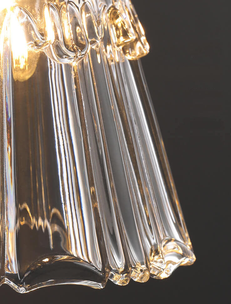 Modern Luxury Glass Bell Shade Brass 1-light Pendant Light BulbSquare