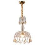 Modern Luxury Crystal Hanging Dome 1-light Pendant Light BulbSquare