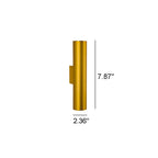 Simple Aluminum Cylindrical 2-Light Wall Sconce Lamp