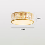 Modern Iron Crystal Round 3/4/5 Light Flush Mount Ceiling Light