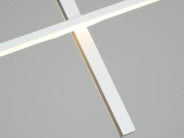 Modern Minimalist LED Linear Chandelier – Black & White, Adjustable Length