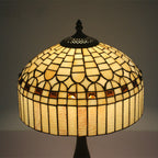 European Tiffany Yellow Baroque Glass 1-Light Table Lamp Lumendat