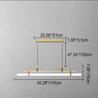 Nordic Minimalist Long Strip Leather LED Island Light Chandelier Lumendat