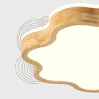 Nordic Flower Shape Wooden LED Flush Mount Ceiling Light Lumendat
