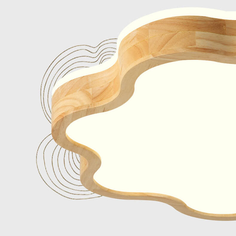 Nordic Flower Shape Wooden LED Flush Mount Ceiling Light Lumendat