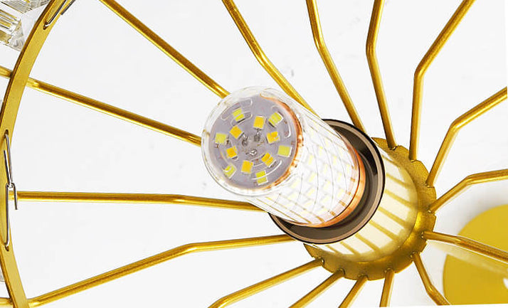 Modern Crystal Dome 1-light Semi-flush Mount Ceiling Light