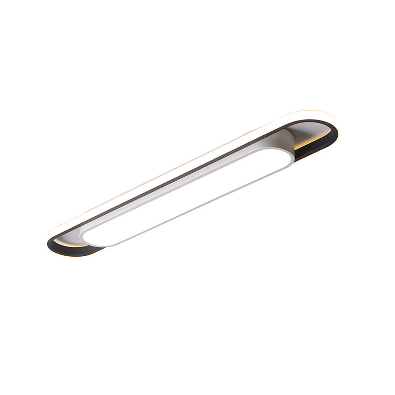 Nordic Minimalist Long Bar Ring LED Flush Mount Ceiling Light Lumendat