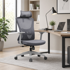 Modern Minimalist High-Back Mesh Staff Office Chair - Adjustable Headrest With Hanger Silent Casters Desk Chair For Home Office Lumendat