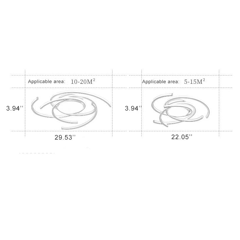 Minimalist Creative Circle Strip Aluminum Semi-flush Mount Ceiling Light