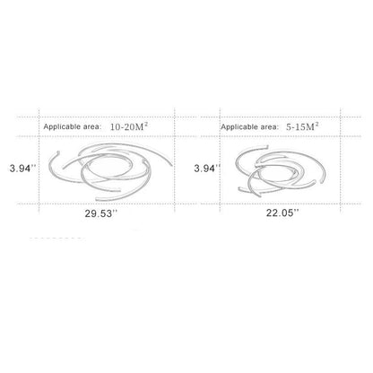 Minimalist Creative Circle Strip Aluminum Semi-flush Mount Ceiling Light