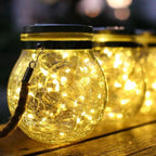 Cracked Glass Jar Waterproof Solar Copper Wire LED Outdoor Garden Landscape Light Lumendat
