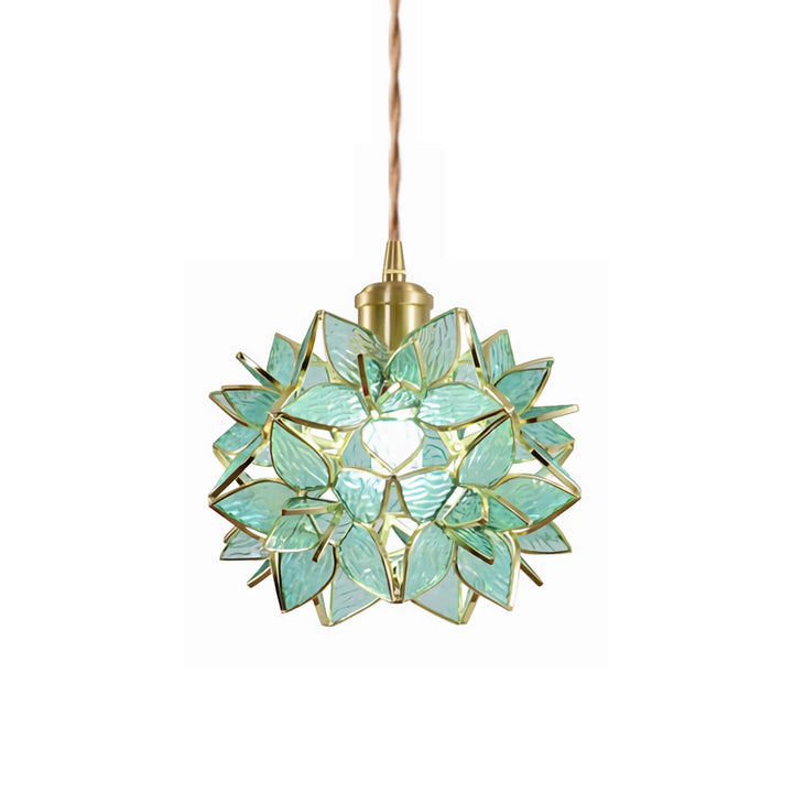 French Luxury Glass Gardenia Petal Ball 1-light Pendant Light