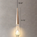 Light Luxury Minimalist Crystal Metal Pillar LED Pendant Light