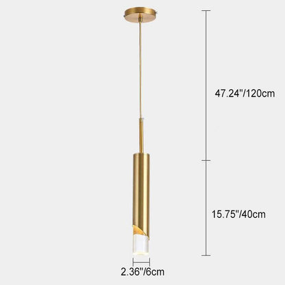 Nordic Modern Minimalist Cylindrical Iron Acrylic LED Pendant Light