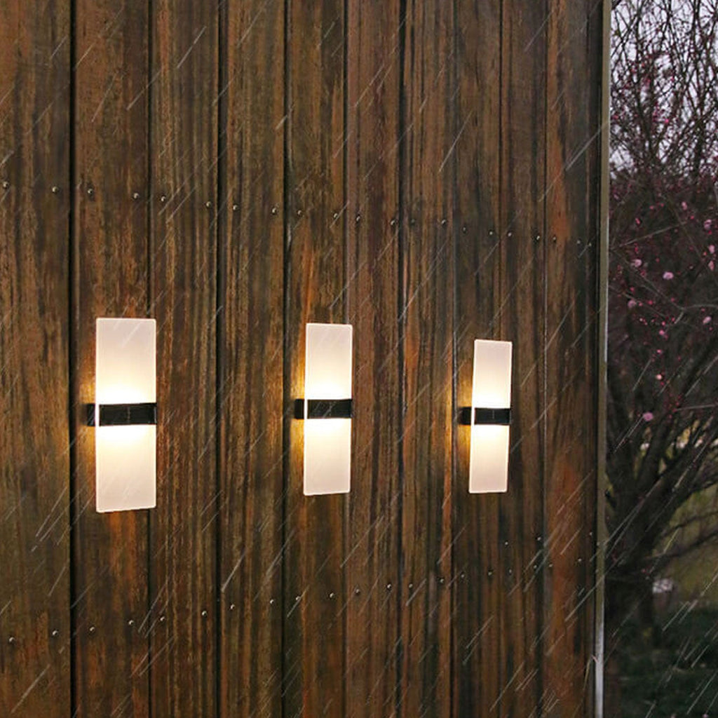 Courtyard Waterproof Acrylic LED Solar Wall Sconce Lamp Outdoor Light Lumendat