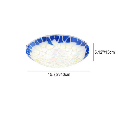 Vintage Creative Mediterranean Shell Design Dome 2/3/4-Light Flush Mount Ceiling Light
