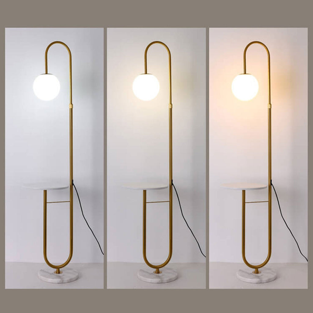 Nordic Minimalist Iron Marble Table LED Standing Floor Lamp Lumendat