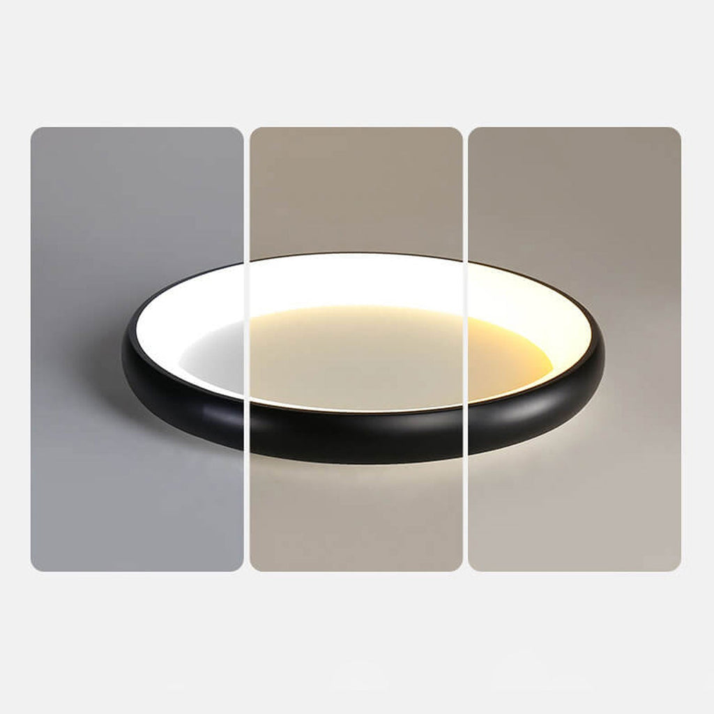 Modern Minimalist Round Aluminum Acrylic LED Flush Mount Ceiling Light Lumendat