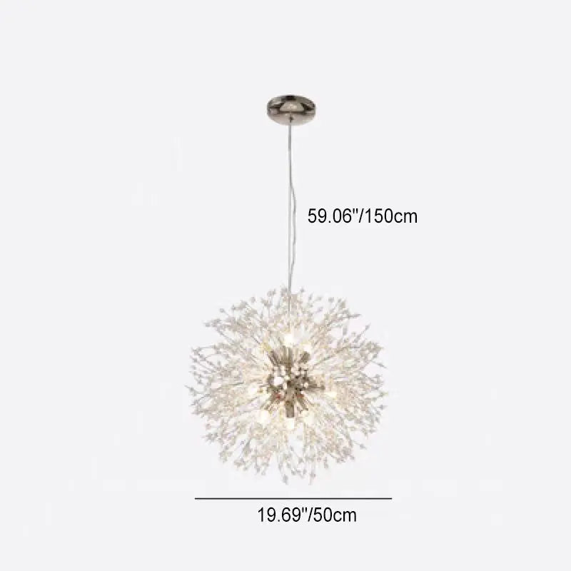 Contemporary Scandinavian Dandelion Metal Crystal 8/9/12/16 Light Chandelier for Bedroom Lumendat