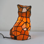 Tiffany Creative Cats /Dogs Stained Glass 1-Light Night Light Table Lamp Lumendat